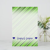 Anpassbarer Name; Muster für grüne Linien/Streifen Briefpapier (Stehend Vorderseite)