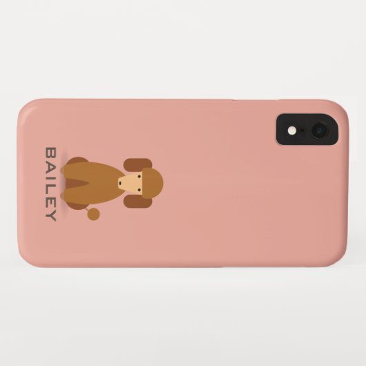 Anpassbarer Name| Niedlicher Poodle Case-Mate iPhone Hülle (Rückseite (Horizontal))