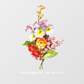 Anpassbarer Name Primrose Vintag Bläsernisch Hübsc Fensteraufkleber (Blatt)