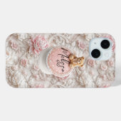 Anpassbarer Name Teddy iPhone 15 Hülle & Grip (Rückseite (Horizontal))