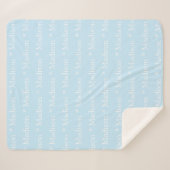 Anpassbarer Name, Text, hellblau weiß Sherpadecke (Vorderseite (Horizontal))