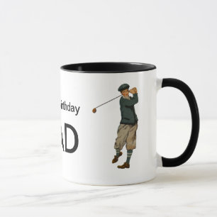 Anpassbarer Name Vintage-Look Golfer Golf-Tasse Tasse