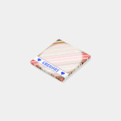 Anpassbarer Name - Watermelon-Inspirierte Streifen Post-it Klebezettel (angewinkelt)