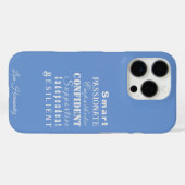 Anpassbarer Name, weiße Merkmale auf blau Case-Mate iPhone Hülle (Rückseite (Horizontal))