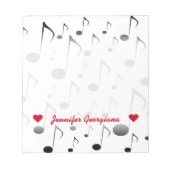 Anpassbarer Name; Zahlenmuster für Musikereignisse Notizblock (Vorderseite)