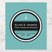 Anpassbarer Nautical Anchor Circle Weinetikett (Einzelnes Label)