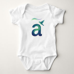 Anpassbarer Nordlichter Buchstabe A Aurora Vogel Baby Strampler