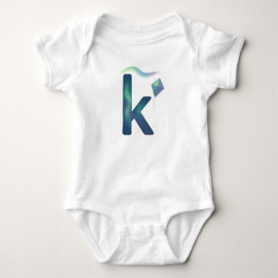 Anpassbarer Nordlichter Buchstabe K Drachen Baby Strampler