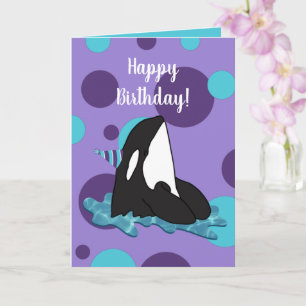 Anpassbarer Orca-Schlachterwal-Geburtstag  Karte