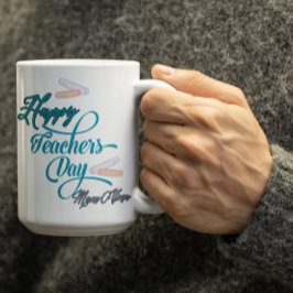 Anpassbarer Pastellblauer Froher Tag der Lehrer Kaffeetasse
