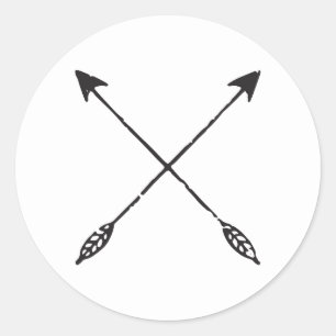 Anpassbarer PfeileSticker mit Abnutzungseffekt Runder Aufkleber