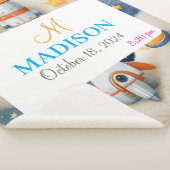 Anpassbarer Platz mit Name, Monogramm und Geburtst Sherpadecke (3/4)