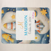 Anpassbarer Platz mit Name, Monogramm und Geburtst Sherpadecke (Vorderseite (Horizontal))