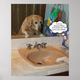 Anpassbarer Positive Affirmation Gelbe Labrador Poster