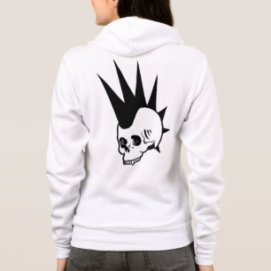 Anpassbarer Punk-Kieferloser-Totenkopf Hoodie