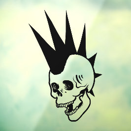Anpassbarer Punk-Totenkopf Fensteraufkleber