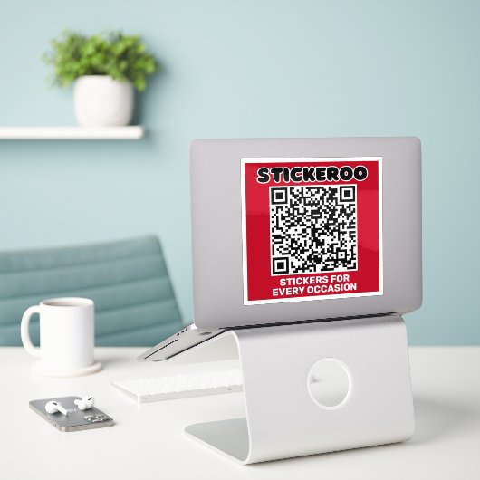 Anpassbarer QR-Code-Aufkleber für die Geschäftsför Aufkleber (Laptop auf Schreibtisch)