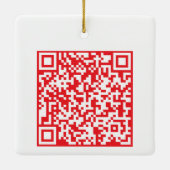 Anpassbarer QR-Code Doppelseitig Zwei Codes Keramikornament (Rückseite)