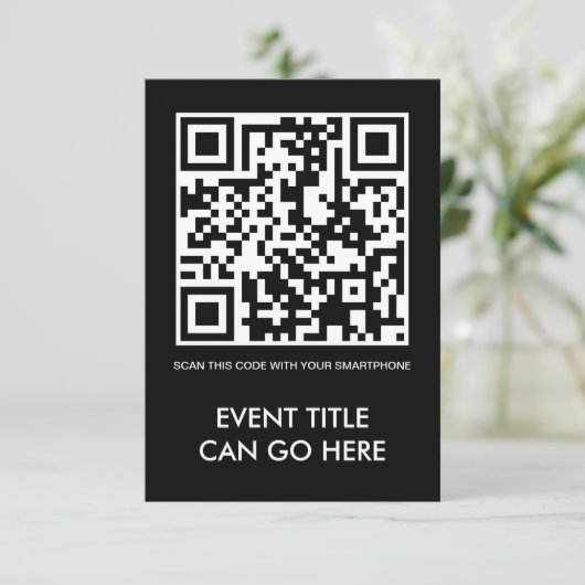 anpassbarer QR-Code Einladung (Stehend Vorderseite)