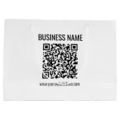 Anpassbarer QR-Code & Firmenname Große Geschenktüte (Rückseite)