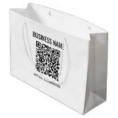 Anpassbarer QR-Code & Firmenname Große Geschenktüte (Rückseite Schrägansicht)