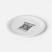 Anpassbarer QR-Code & Firmenname Pappteller (Schrägansicht)