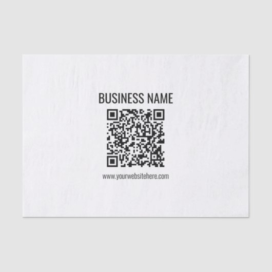 Anpassbarer QR-Code & Firmenname Seidenpapier (Vorderseite)