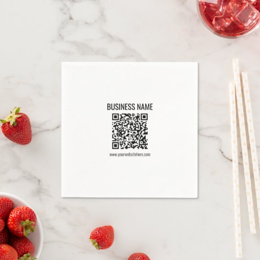 Anpassbarer QR-Code & Firmenname Serviette (Beispiel)