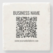 Anpassbarer QR-Code & Firmenname Steinuntersetzer (Vorderseite)