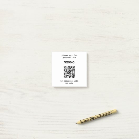 Anpassbarer QR-Code für die Zahlungsplattform Post-it Klebezettel (Auf Schreibtisch)
