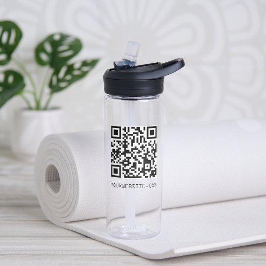 Anpassbarer QR-Code Ihr Webseitenlink Trinkflasche (Yoga)