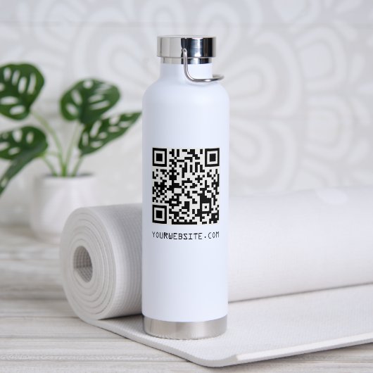 Anpassbarer QR-Code Ihr Webseitenlink Trinkflasche (Yoga)