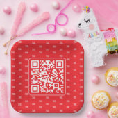 Anpassbarer QR-Code mit Ihrem Logo oder Bild gekac Pappteller (Party)