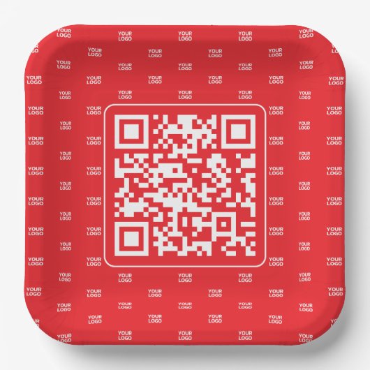 Anpassbarer QR-Code mit Ihrem Logo oder Bild gekac Pappteller (Vorderseite)