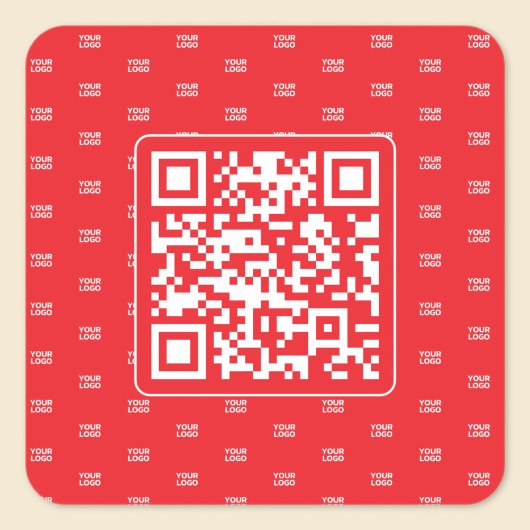 Anpassbarer QR-Code mit Ihrem Logo oder Bild gekac Quadratischer Aufkleber