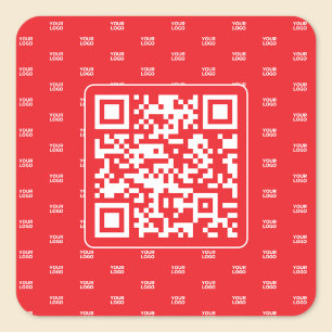 Anpassbarer QR-Code mit Ihrem Logo oder Bild Quadratischer Aufkleber
