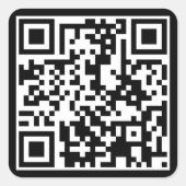 anpassbarer QR-Code Quadratischer Aufkleber (Vorderseite)