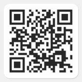 anpassbarer QR-Code Quadratischer Aufkleber (Vorderseite)
