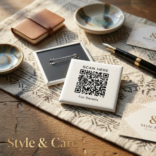 Anpassbarer QR-Code-Quadratknopf für jeden Zweck Button