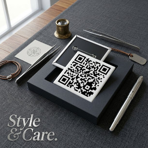 Anpassbarer QR-Code-Quadratknopf für jeden Zweck Button