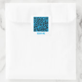 Anpassbarer QR-Code SCAN ME Blue Square Sticker (Tasche)