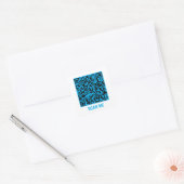 Anpassbarer QR-Code SCAN ME Blue Square Sticker (Umschlag)