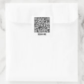 Anpassbarer QR-Code SCAN ME Schwarzer Quadrat Stic Quadratischer Aufkleber (Tasche)