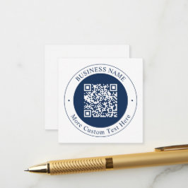 Anpassbarer QR-Code & Text | Dunkles Marineblau Begleitkarte