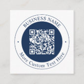 Anpassbarer QR-Code & Text | Dunkles Marineblau Begleitkarte (Vorderseite)