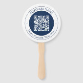 Anpassbarer QR-Code & Text | Dunkles Marineblau Fächer (Vorderseite)