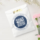 Anpassbarer QR-Code & Text | Dunkles Marineblau Geschenktütchen (Versiegelt)