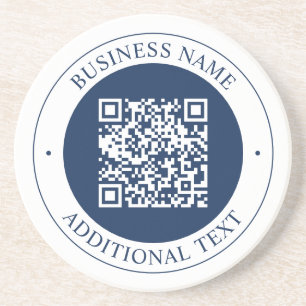 Anpassbarer QR-Code & Text Dunkles Marineblau Getränkeuntersetzer