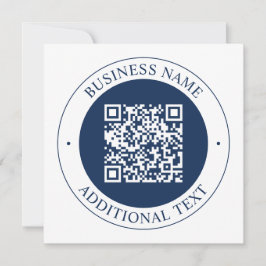 Anpassbarer QR-Code & Text | Dunkles Marineblau Mitteilungskarte