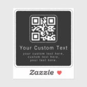 Anpassbarer QR-Code und bearbeitbarer Textbaustein Aufkleber (Blatt)